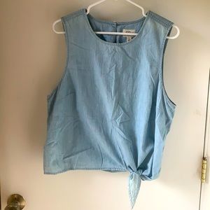 J. Crew front tie chambray top